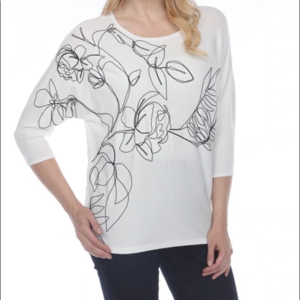 Joseph Ribkoff Top size 8 UK 10 Embroidered